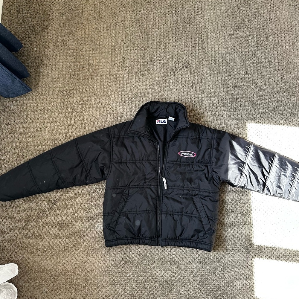 Vintage Fila puffer black jacket